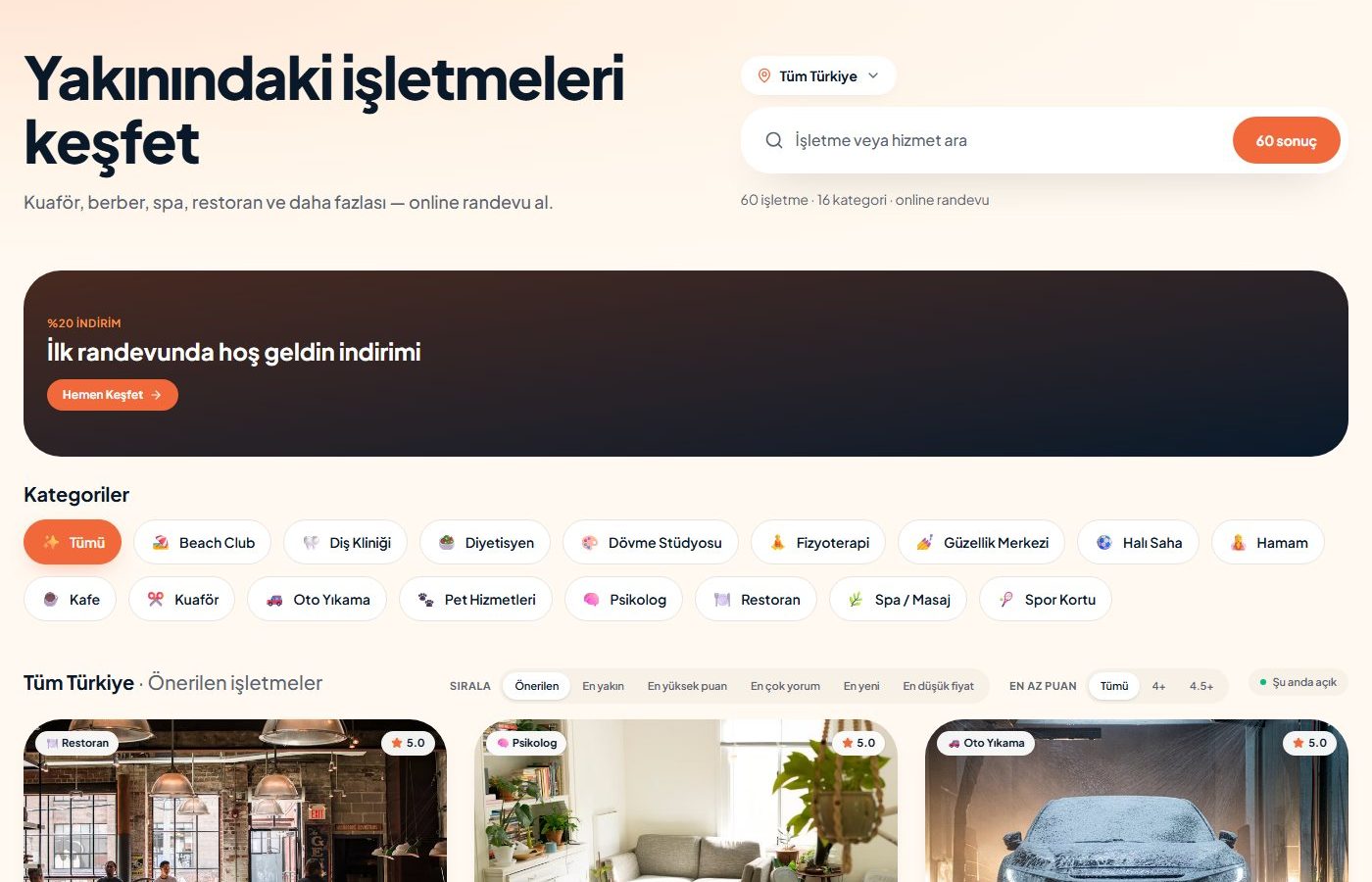 Rezervliyo – Screenshot des Projekts (Mobil · Web · Marke)