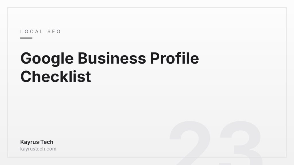 How to Optimize Your Google Business Profile: A Checklist for Antalya